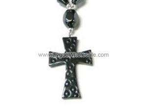 Hematite Cross Pendant 27x38mm